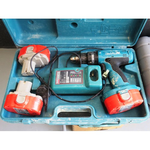 308 - JOBLOT OF VARIOUS POWER TOOLS IN TOOL BOX PLUS TWO OTHERS-  CASED