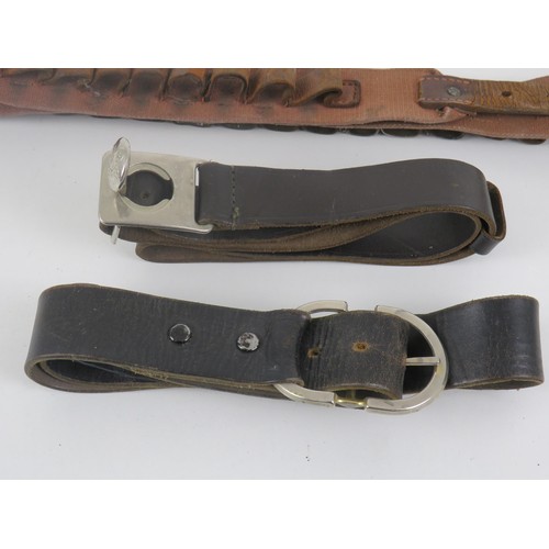 166 - SHOTGUN BELT, SCOUT BELT AND OTHER LEATHER BELT