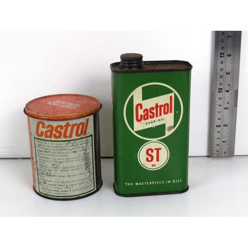 56 - ORIGINAL EARLY CASTROL OIL GEAR ONE PINT OIL AND CASTROL GREASE TIN