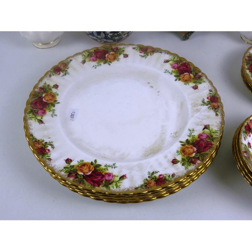 68 - SEELCTION OF CERAMICS INCLUDES ROYAL ALBERT COUNTRY ROSES 17 PIECES- CUPS, SAUCERS, PLATES, ORIENTAL... 