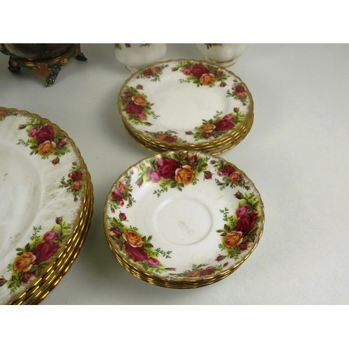 68 - SEELCTION OF CERAMICS INCLUDES ROYAL ALBERT COUNTRY ROSES 17 PIECES- CUPS, SAUCERS, PLATES, ORIENTAL... 