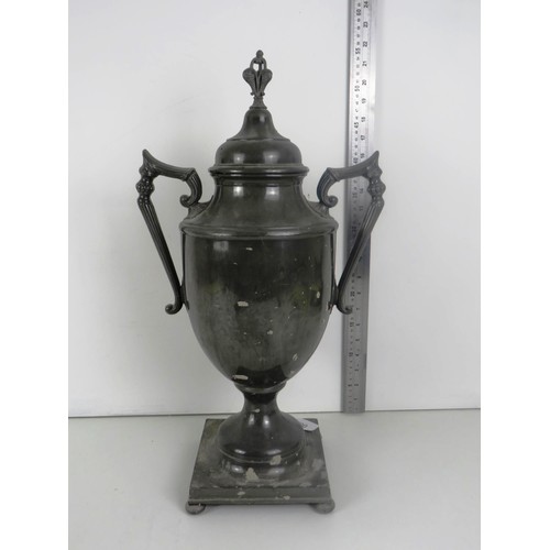 69 - GEORGIAN PEWTER COFFEE URN - HEIGHT 55cm