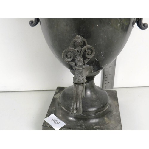 69 - GEORGIAN PEWTER COFFEE URN - HEIGHT 55cm