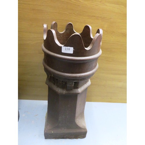 238 - VICTORIAN GLAZED BROWN KING CHIMNEY POT