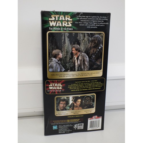 298 - 1998 HASBRO STAR WARS CHEWBACCA 12' FIGURE- THE POWER OF THE FORCE BOXED AS NEW.