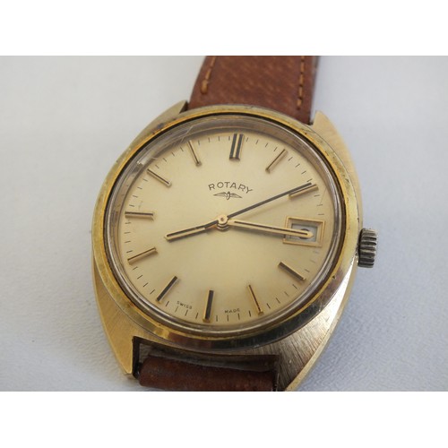 217 - 3 x WATCHES WITH BROWN LEATHER STRAPS- SEKONDA, MAWIDE ;UXE AND ROTARY