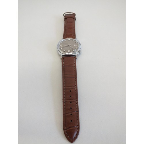 217 - 3 x WATCHES WITH BROWN LEATHER STRAPS- SEKONDA, MAWIDE ;UXE AND ROTARY