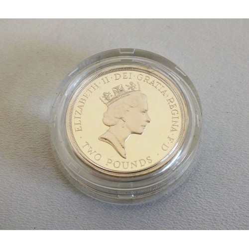 148 - 1980 SILVER PROOF £2 COIN AND 2021 DATE STAMP HG WELLS £2 COIN LTD 500