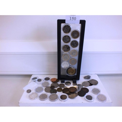 150 - 8 x MIXED £2 COINS, £20 COIN, £5 COIN AND BOX OF MIXED COINAGE INCLUDING ROMAN