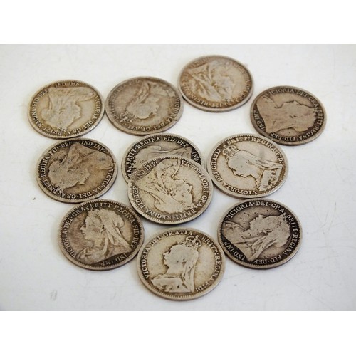 151 - SILVER 3D  COINS 1890-1900 SEQUENCE