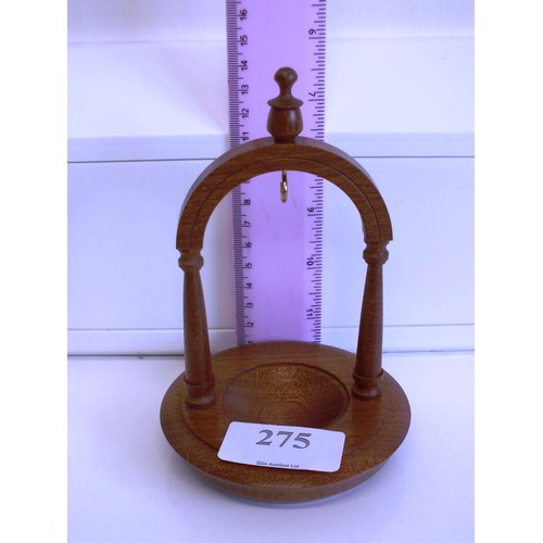 275 - WOODEN FOB/POCKET WATCH STAND DISPLAY APPROXIMATE HEIGHT 16CM