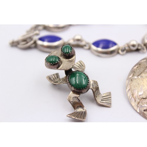 406 - 4 X .925 Jewellery Including Mexico Silver And Gemstone Set (61g)