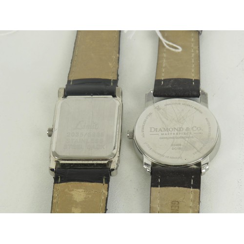 203 - 2 x MENS WATCHES INCLUDING DIAMOND AND CO