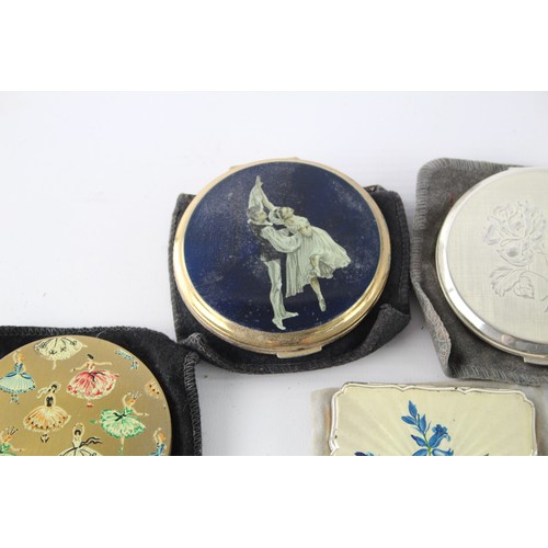 411 - 5 x Assorted Vintage STRATTON COMPACTS Inc Ballerina, Bluebells, 1950s etc