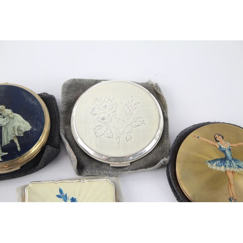 411 - 5 x Assorted Vintage STRATTON COMPACTS Inc Ballerina, Bluebells, 1950s etc