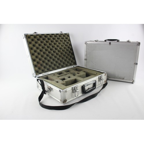 412 - 2 x Heavy Duty Metal FLIGHT CASES For Camera Storage & Transport