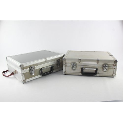 420 - 2 x Heavy Duty Metal FLIGHT CASES For Camera Storage & Transport