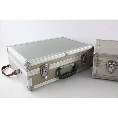 420 - 2 x Heavy Duty Metal FLIGHT CASES For Camera Storage & Transport