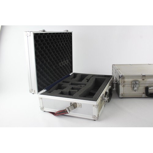 420 - 2 x Heavy Duty Metal FLIGHT CASES For Camera Storage & Transport