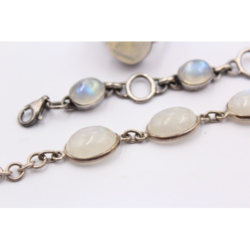 446 - 5 X .925 Moonstone Set Jewellery (60g)