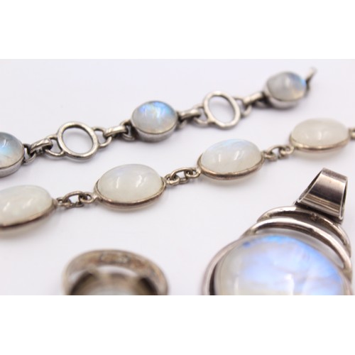 446 - 5 X .925 Moonstone Set Jewellery (60g)