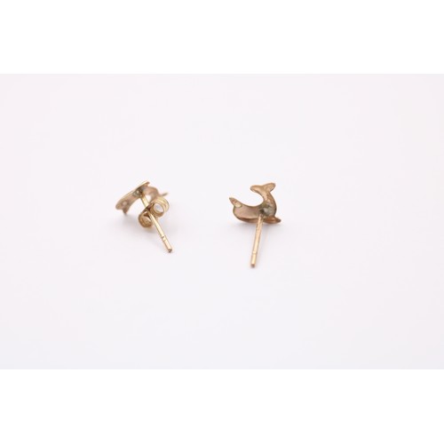 445 - 9ct Gold Dolphin Fine Stud Earrings (0.2g)