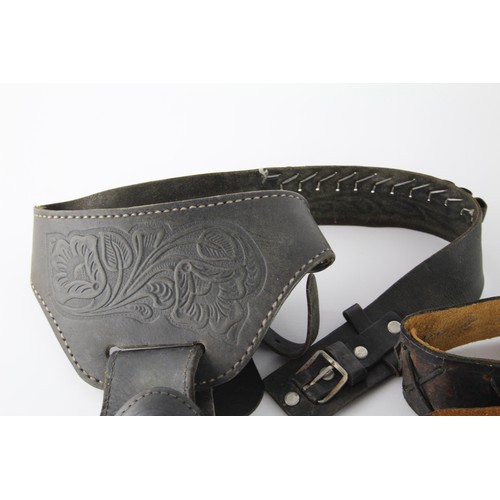 451 - 2 x Cowboy Style Leather Belts & Holsters