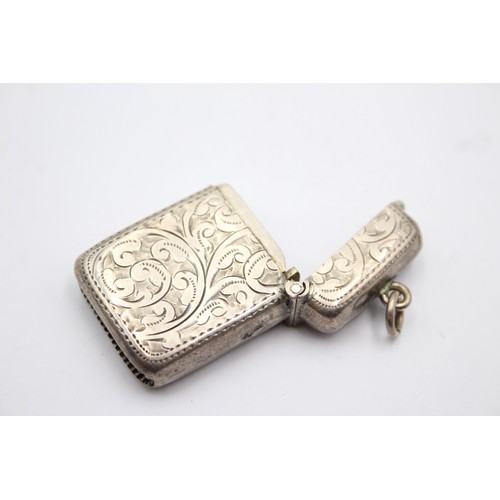 463 - Antique Edwardian 1910 Birmingham STERLING SILVER Vesta / Match Case (14g)