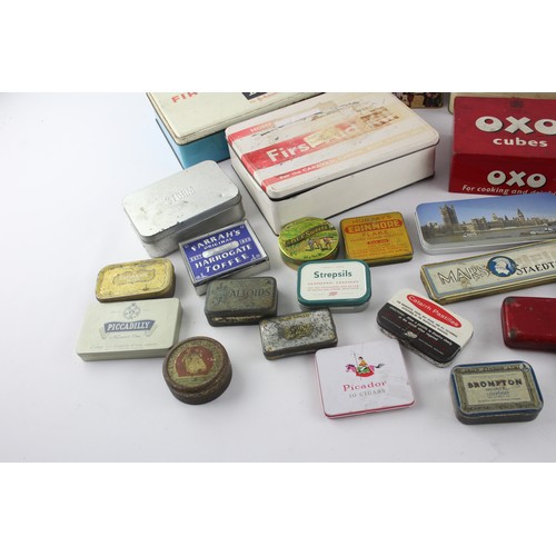 496 - Job Lot Of Assorted Vintage Branded TINS & BOXES Inc OXO, FOSSIL Etc