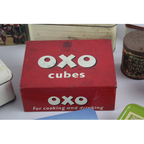 496 - Job Lot Of Assorted Vintage Branded TINS & BOXES Inc OXO, FOSSIL Etc