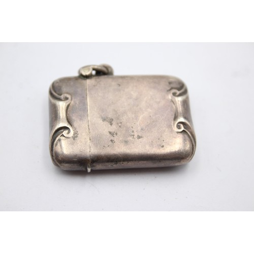 499 - Antique Hallmarked 1898 Birmingham STERLING SILVER Vesta Case (24g)