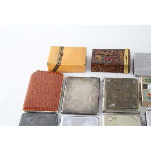 532 - 25 x Assorted Vintage TOBACCIANA Cigarette Cases Inc Silver Plate, Leather etc