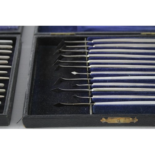 548 - 2 x Cased Vintage J. WEISS & Son London Ocular Scalpel Tool Sets