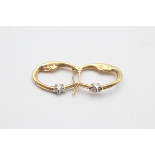 549 - 9ct Gold Moon And Star Hoop Earrings (0.7g)