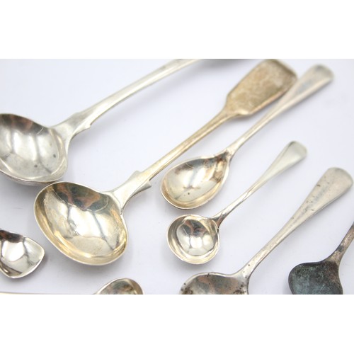 555 - 8 x Antique / Vintage Hallmarked .925 STERLING SILVER Condiment Spoons (48g)