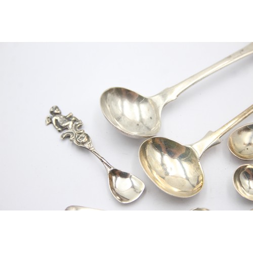 555 - 8 x Antique / Vintage Hallmarked .925 STERLING SILVER Condiment Spoons (48g)