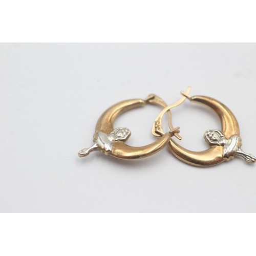 557 - 9ct Gold Ballarina Hoop Earrings (0.5g)