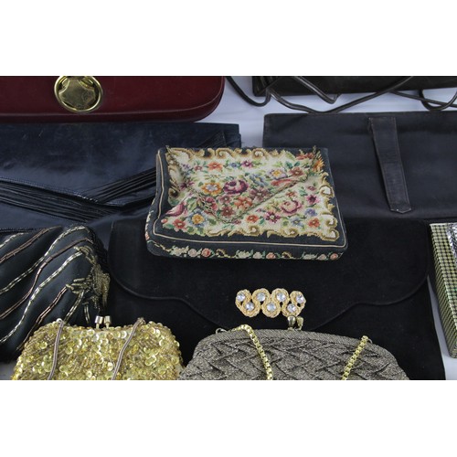 588 - 15 x Assorted Vintage HANDBAGS Inc Clutch, Beaded, 60s etc