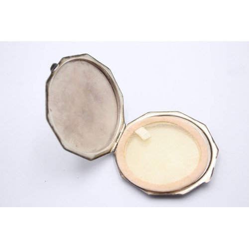 591 - Vintage Hallmarked 1937 Birmingham STERLING SILVER Compact Mirror (43g)