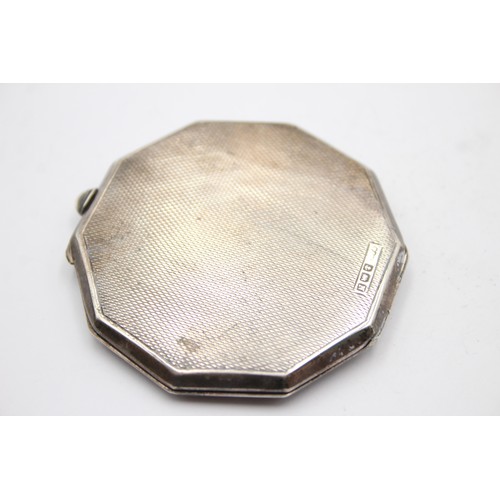 591 - Vintage Hallmarked 1937 Birmingham STERLING SILVER Compact Mirror (43g)