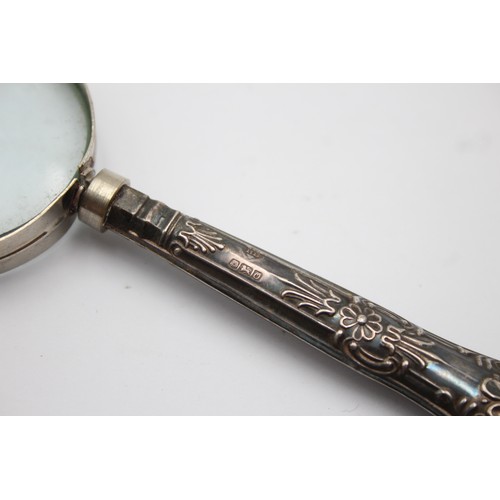 602 - Vintage Hallmarked 1988 Birmingham STERLING SILVER Handle Magnifying Glass (46g)