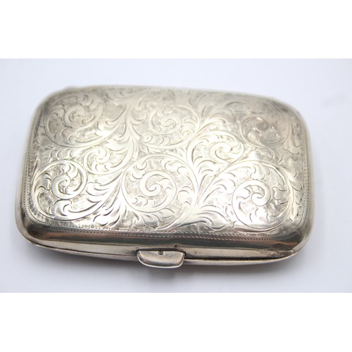 603 - Antique Hallmarked 1915 Birmingham STERLING SILVER Cigarette Case 38g