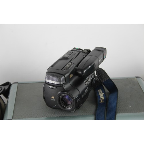 608 - 3 x Video CAMCORDERS Inc. Sony, Canon & JVC w/ Cases/Bags Etc.