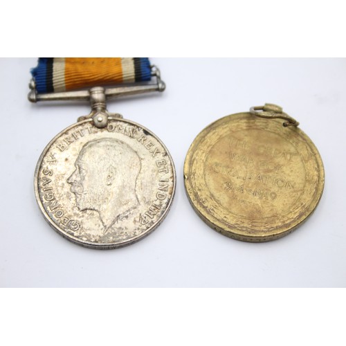 619 - 2 x WW1 Medals Named Victory Cpl S.L.Revett 28Bn AIF, War Pte B.Schwarz LNLancs