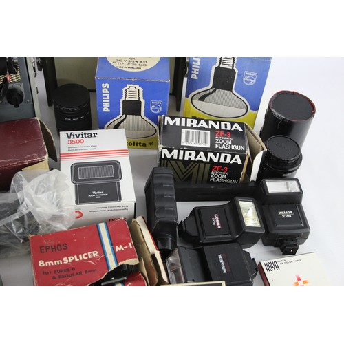 628 - Assorted CAMERA ACCESSORIES Inc. Flashes, Lens Filters, Caps, Cases etc.