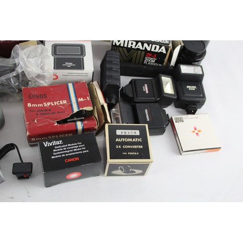 628 - Assorted CAMERA ACCESSORIES Inc. Flashes, Lens Filters, Caps, Cases etc.