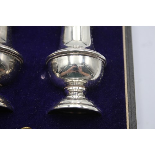 631 - 2 x Vintage Hallmarked 1931 London STERLING SILVER Salt & Pepper Cellars 36g