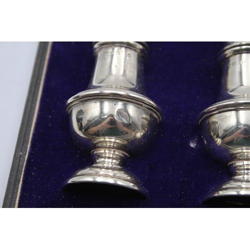 631 - 2 x Vintage Hallmarked 1931 London STERLING SILVER Salt & Pepper Cellars 36g