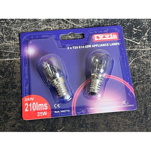 323 - 110x PACKS OF 2 25W APPLIANCE LAMP BULBS