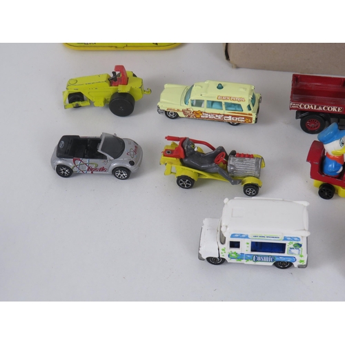 166 - VARIOUS WIND UP TINPLATE, DIECAST TOYS